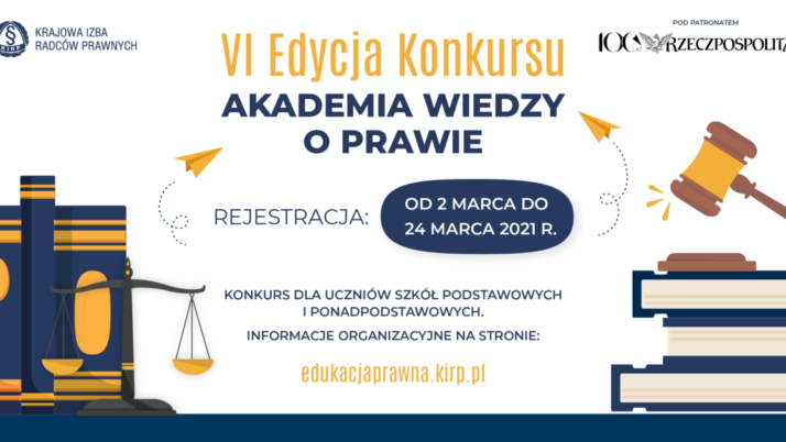 Rozpoczęła się VI Edycja Konkursu „Akademia Wiedzy o Prawie” dla uczniów szkół podstawowych i ponadpodstawowych