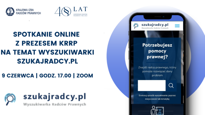 Wyszukiwarka SzukajRadcy.pl – jak się logować do serwisu e-KIRP i jak zakładać wizytówki – spotkanie na zoom 9 czerwca, godz. 17.00