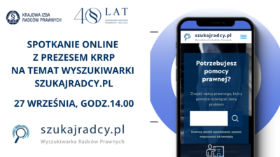 Wyszukiwarka szukajradcy.pl – jak się logować do platformy e-kirp.pl i jak zakładać wizytówki – spotkanie na zoom 27 września, godz. 14.00