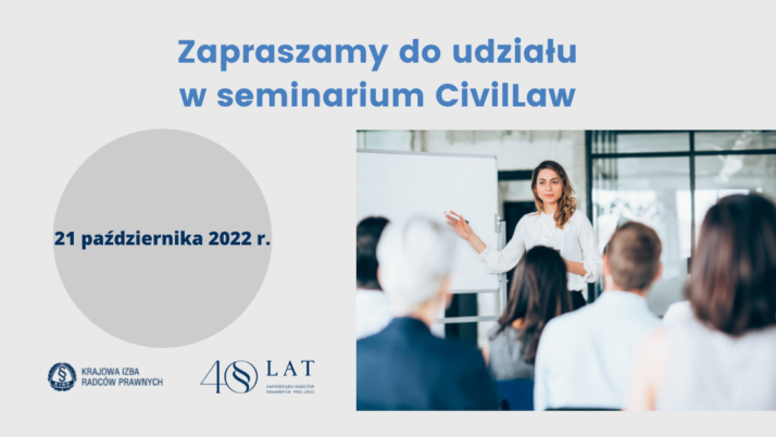 Zapraszamy do udziału w seminarium CivilLaw w Warszawie 21 października