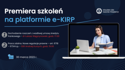 Premiera nowych szkoleń na platformie e-KIRP – 30 marca