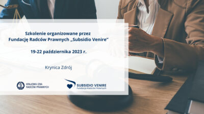Szkolenie w Krynicy Zdroju, 19-22 października 2023 r.