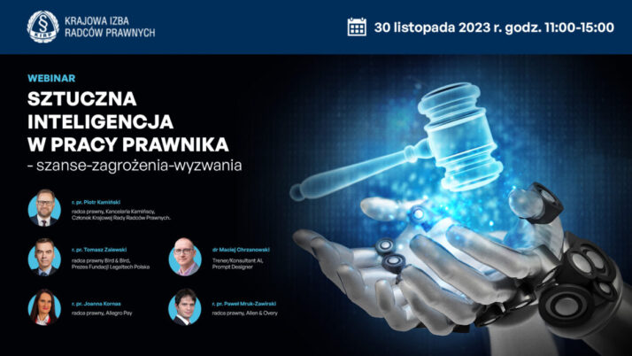 „Sztuczna Inteligencja w pracy prawnika – szanse, zagrożenia, wyzwania” – webinar